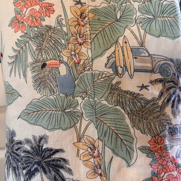 C & C California Tropical Travel 100% Linen Shirt Dress – Size Small - Picture 4 of 5